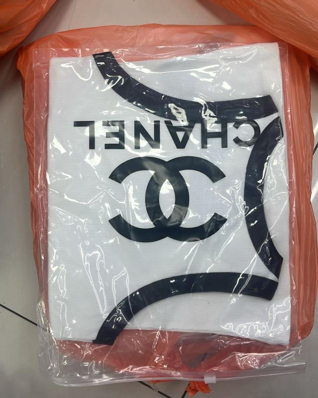 Top Chanel Sin Mangas Blanco/negro