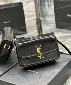 Solferino Medium Satchel in Lacquered Patent Leather YSL